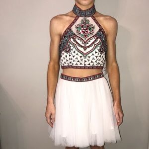 Sherri Hill White Two Peace Set